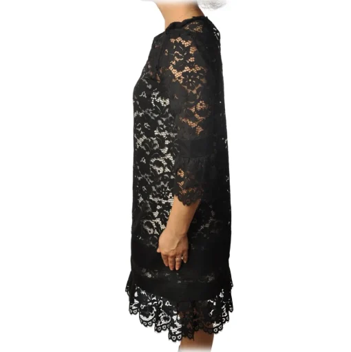 Twinset - Crewneck Dress in Lace - Black - Dress - Made in Italy - Luxury Exclusive Collection - Avvenice
