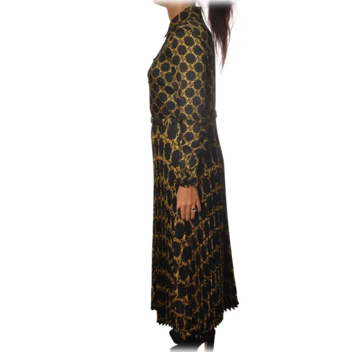 Twinset - Dress In Gold Chain Fantasy - Black/Gold - Dress - Made in Italy - Luxury Exclusive Collection - Avvenice