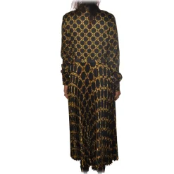 Twinset - Dress In Gold Chain Fantasy - Black/Gold - Dress - Made in Italy - Luxury Exclusive Collection - Avvenice