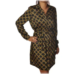 Twinset - Dress in Gold Pattern - Black/Gold - Dress - Made in Italy - Luxury Exclusive Collection - Avvenice