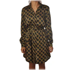 Twinset - Dress in Gold Pattern - Black/Gold - Dress - Made in Italy - Luxury Exclusive Collection - Avvenice