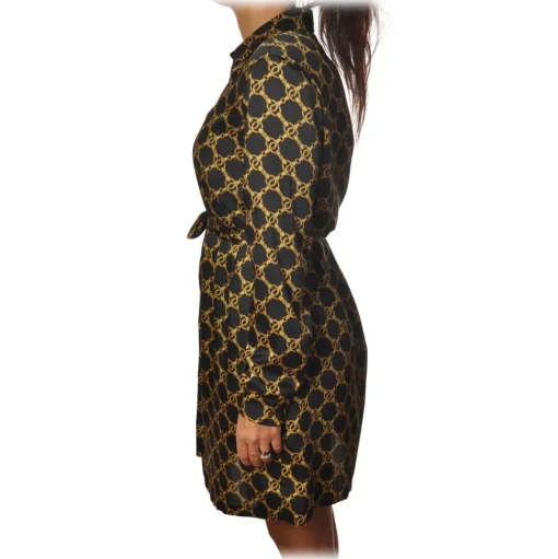 Twinset - Dress in Gold Pattern - Black/Gold - Dress - Made in Italy - Luxury Exclusive Collection - Avvenice