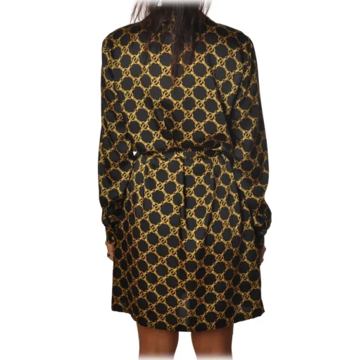 Twinset - Dress in Gold Pattern - Black/Gold - Dress - Made in Italy - Luxury Exclusive Collection - Avvenice