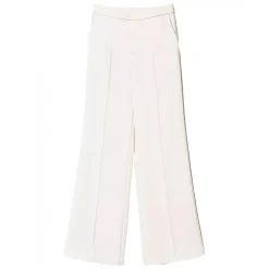 Twinset - Fluid Crepe Full Length Trousers - White - Trousers - Made in Italy - Luxury Exclusive Collection - Avvenice