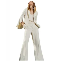 Twinset - Fluid Crepe Full Length Trousers - White - Trousers - Made in Italy - Luxury Exclusive Collection - Avvenice