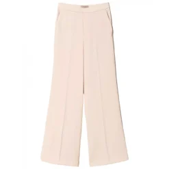 Twinset - Fluid Crepe Full Length Trousers - Powder Pink - Trousers - Made in Italy - Luxury Exclusive Collection - Avvenice