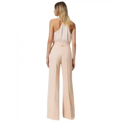 Twinset - Fluid Crepe Full Length Trousers - Powder Pink - Trousers - Made in Italy - Luxury Exclusive Collection - Avvenice
