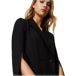 Twinset - Four Button Double Breasted Blazer - Black - Jackets - Made in Italy - Luxury Exclusive Collection - Avvenice