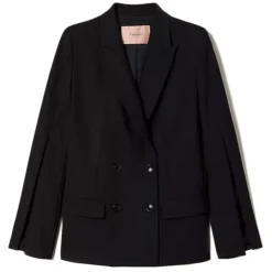 Twinset - Four Button Double Breasted Blazer - Black - Jackets - Made in Italy - Luxury Exclusive Collection - Avvenice