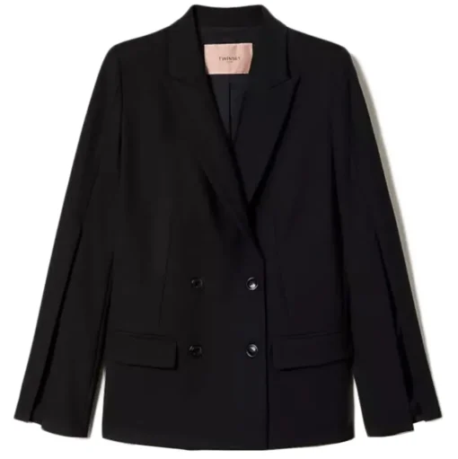 Twinset - Four Button Double Breasted Blazer - Black - Jackets - Made in Italy - Luxury Exclusive Collection - Avvenice