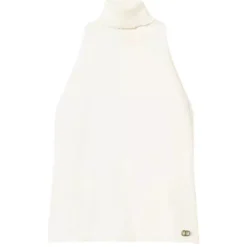 Twinset - High Neck Sleeveless Top - White - Top - Made in Italy - Luxury Exclusive Collection - Avvenice