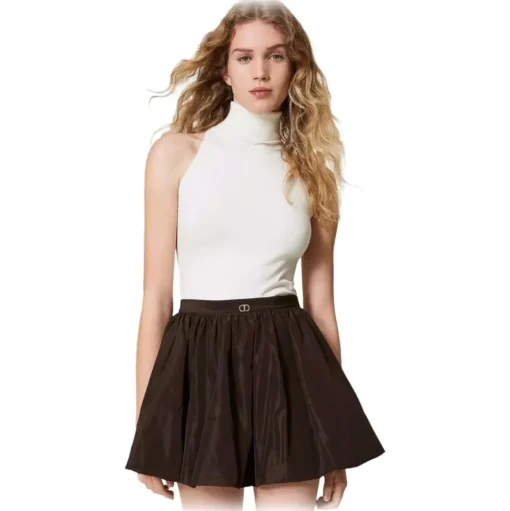 Twinset - High Neck Sleeveless Top - White - Top - Made in Italy - Luxury Exclusive Collection - Avvenice