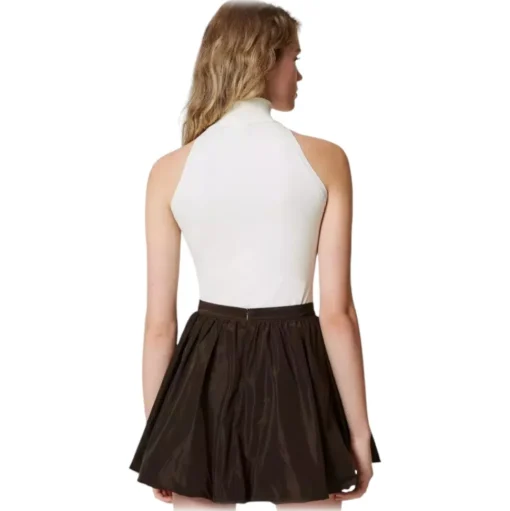 Twinset - High Neck Sleeveless Top - White - Top - Made in Italy - Luxury Exclusive Collection - Avvenice
