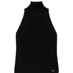 Twinset - High Neck Sleeveless Top - Black - Top - Made in Italy - Luxury Exclusive Collection - Avvenice