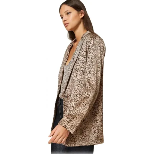 Twinset - Leopard Print Single-Breasted Blazer - Brown - Jackets - Made in Italy - Luxury Exclusive Collection - Avvenice