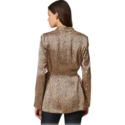 Twinset - Leopard Print Single-Breasted Blazer - Brown - Jackets - Made in Italy - Luxury Exclusive Collection - Avvenice