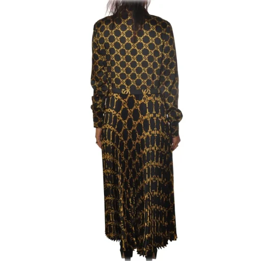 Twinset - Long Dress Chemisier with Long Sleeve - Black Gold - Dress - Made in Italy - Luxury Exclusive Collection - Avvenice