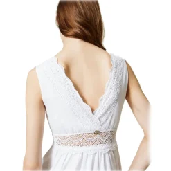 Twinset - Long Dress with Macramé Lace - White - Dress - Made in Italy - Luxury Exclusive Collection - Avvenice