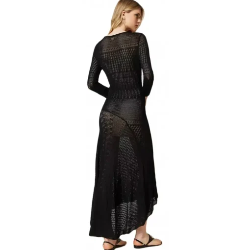 Twinset - Long Lace Dress with Petticoat - Black - Dress - Made in Italy - Luxury Exclusive Collection - Avvenice