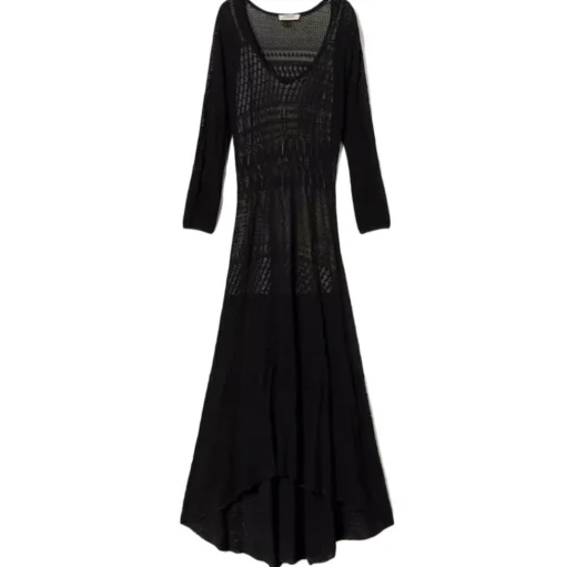 Twinset - Long Lace Dress with Petticoat - Black - Dress - Made in Italy - Luxury Exclusive Collection - Avvenice