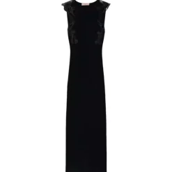 Twinset - Longuette Dress with Macramé Lace Inserts - Black - Dresses - Made in Italy - Luxury Exclusive Collection - Avvenice