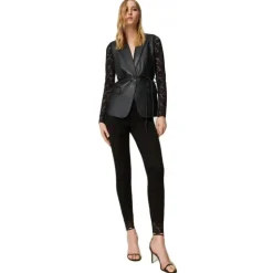 Twinset - Macramé Lace Leggings - Black - Trousers - Made in Italy - Luxury Exclusive Collection - Avvenice