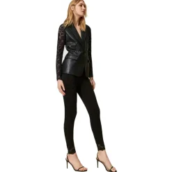 Twinset - Macramé Lace Leggings - Black - Trousers - Made in Italy - Luxury Exclusive Collection - Avvenice