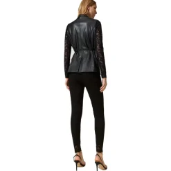 Twinset - Macramé Lace Leggings - Black - Trousers - Made in Italy - Luxury Exclusive Collection - Avvenice