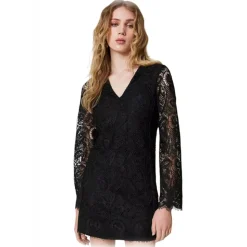 Twinset - Macramé Lace Short Dress - Black - Dresses - Made in Italy - Luxury Exclusive Collection - Avvenice