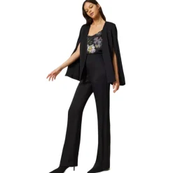 Twinset - Matt Satin Flare Trousers - Black - Trousers - Made in Italy - Luxury Exclusive Collection - Avvenice