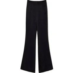 Twinset - Matt Satin Flare Trousers - Black - Trousers - Made in Italy - Luxury Exclusive Collection - Avvenice