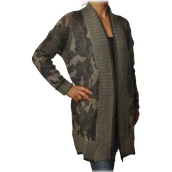 Twinset - Maxi Cardigan in Camouflage Print - Military Green - Knitwear - Made in Italy - Luxury Exclusive Collection - Avvenice