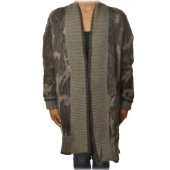 Twinset - Maxi Cardigan in Camouflage Print - Military Green - Knitwear - Made in Italy - Luxury Exclusive Collection - Avvenice