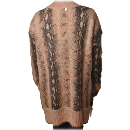 Twinset - Maxi Cardigan in Python Print - Pink - Knitwear - Made in Italy - Luxury Exclusive Collection - Avvenice
