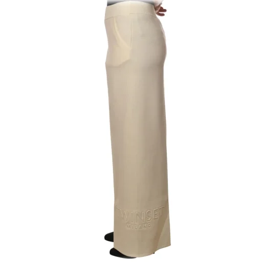 Twinset - Palazzo Trousers in Knit - White - Trousers - Made in Italy - Luxury Exclusive Collection - Avvenice