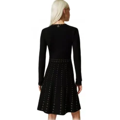 Twinset - Short Dress with Studs Detail - Black - Dress - Made in Italy - Luxury Exclusive Collection - Avvenice