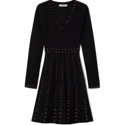 Twinset - Short Dress with Studs Detail - Black - Dress - Made in Italy - Luxury Exclusive Collection - Avvenice