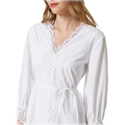 Twinset - Short Dress with Macramè Lace - White - Dress - Made in Italy - Luxury Exclusive Collection - Avvenice