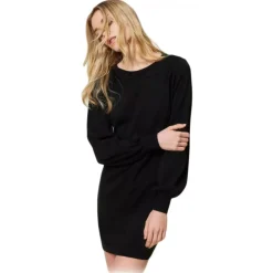 Twinset - Short Dress with Macramè Lace Inserts - Black - Dress - Made in Italy - Luxury Exclusive Collection - Avvenice