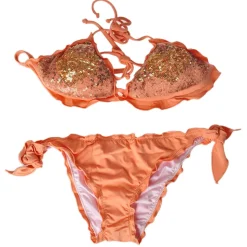 Twinset - Triangle Sea Padded Paillettes - Orange - Bikini - Made in Italy - Luxury Exclusive Collection - Avvenice