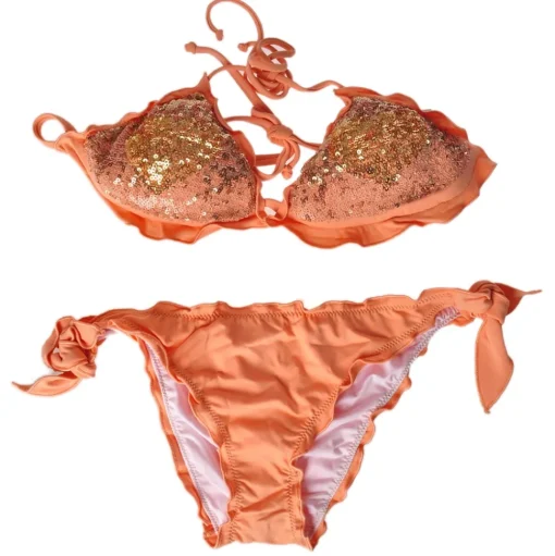 Twinset - Triangle Sea Padded Paillettes - Orange - Bikini - Made in Italy - Luxury Exclusive Collection - Avvenice