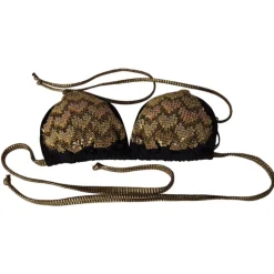 Twinset - Triangle Sea Padded Paillettes - Black/Gold - Bikini - Made in Italy - Luxury Exclusive Collection - Avvenice