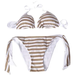 Twinset - Triangle Sea Padded Stripe Print - Gold/White - Bikini - Made in Italy - Luxury Exclusive Collection - Avvenice