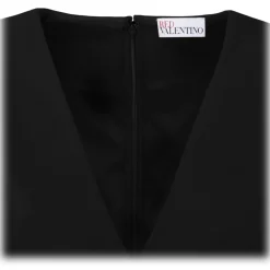 Valentino - Black Bow Detail Crepe Mini Dress - Valentino Exclusive Luxury Collection - Avvenice