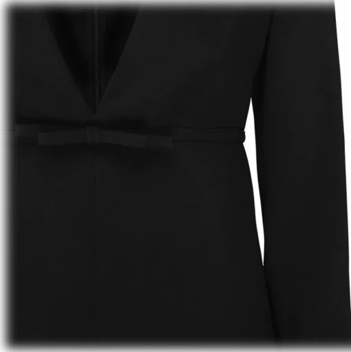 Valentino - Black Bow Detail Crepe Mini Dress - Valentino Exclusive Luxury Collection - Avvenice