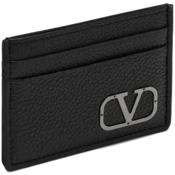 Valentino - Black Leather Card Holder - Valentino Exclusive Luxury Collection - Avvenice