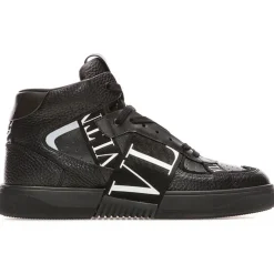 Valentino - Black Mid-Top Sneakers - Valentino Exclusive Luxury Collection - Avvenice