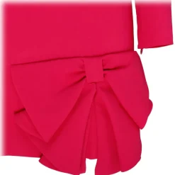 Valentino - Fuchsia Stretch Frisottine Bow Detail Dress - Valentino Exclusive Luxury Collection - Avvenice