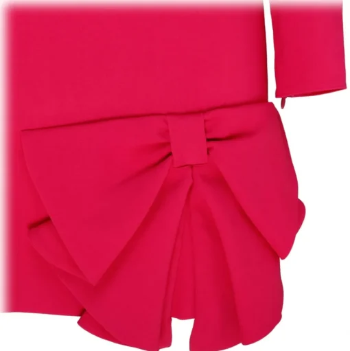 Valentino - Fuchsia Stretch Frisottine Bow Detail Dress - Valentino Exclusive Luxury Collection - Avvenice