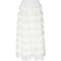 Valentino - White Tulle Long Skirt - Valentino Exclusive Luxury Collection - Avvenice
